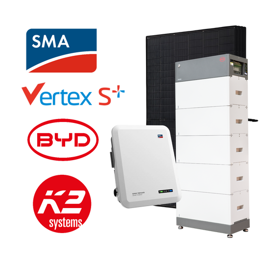 SMA 5-10kWp Komplett-PV-System, mit BYD-Batterieoption, inkl. Installation & Registrierung